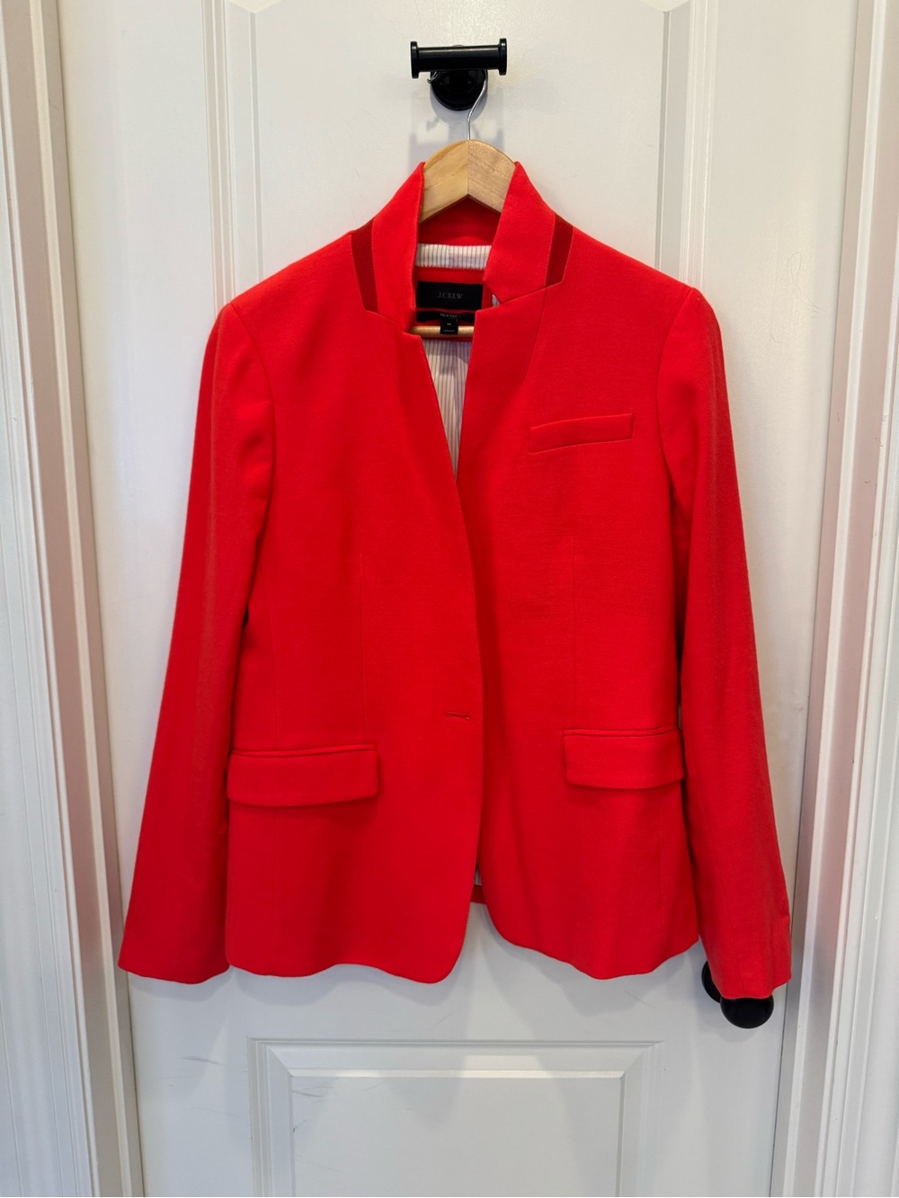J. Crew Bright Red Women's Collarless Blazer